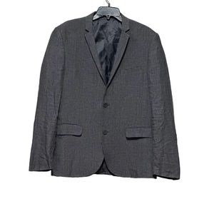 H&M Men 42R Blazer Sport Coat 2 Button Skinny Fit Linen Coat Jacket Luxury Gray